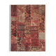 Tapis patchwork en laine rouge fait à la main - 151x208cm