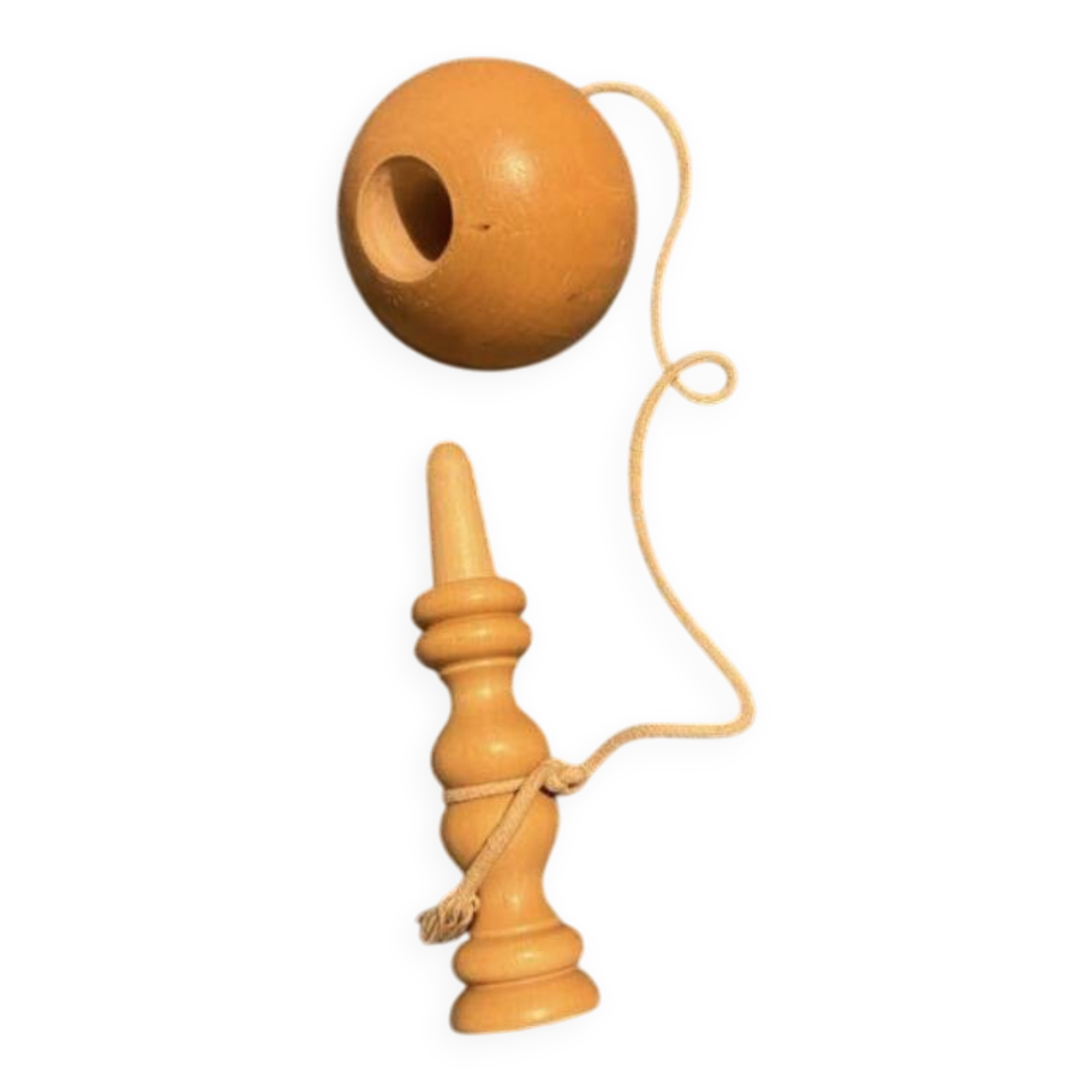 Vintage wooden cup-and-ball game