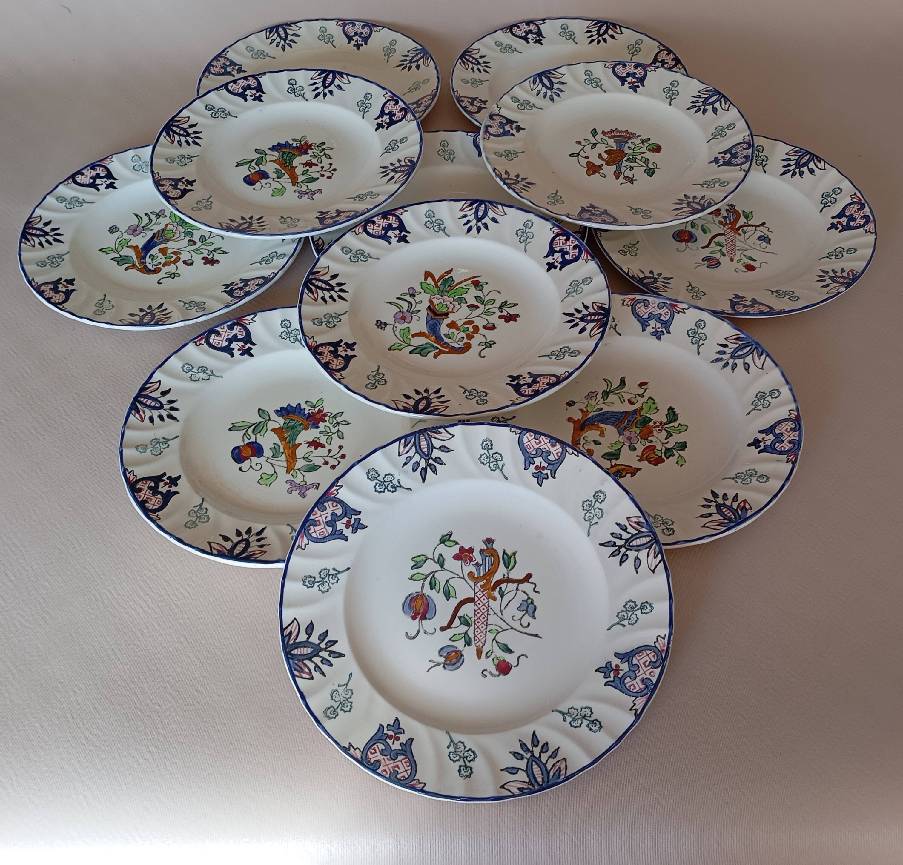 Flat plates "Vieux Rouen" Longwy