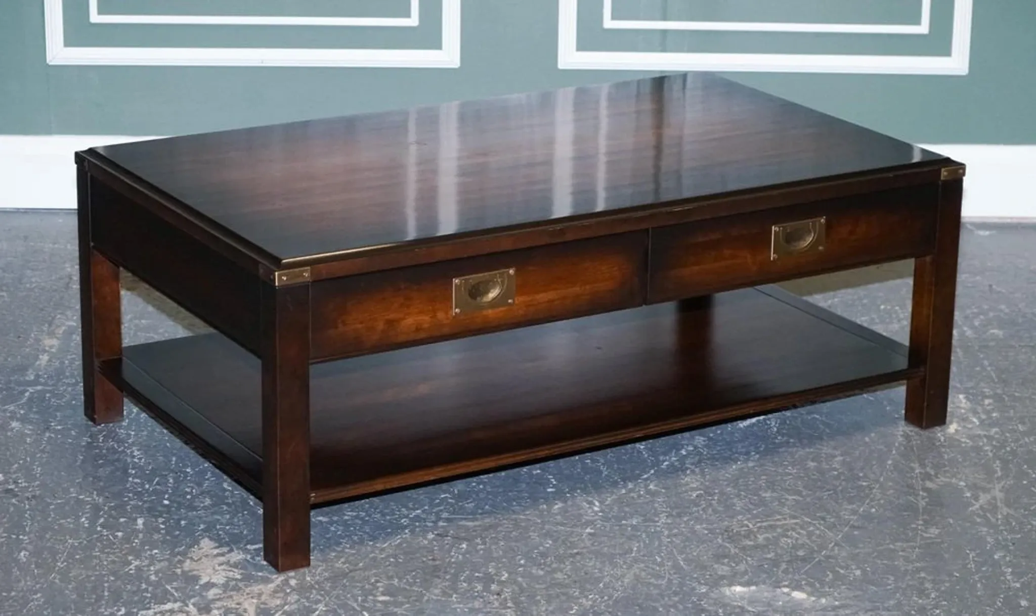 Vintage Military Coffee Table in Brass