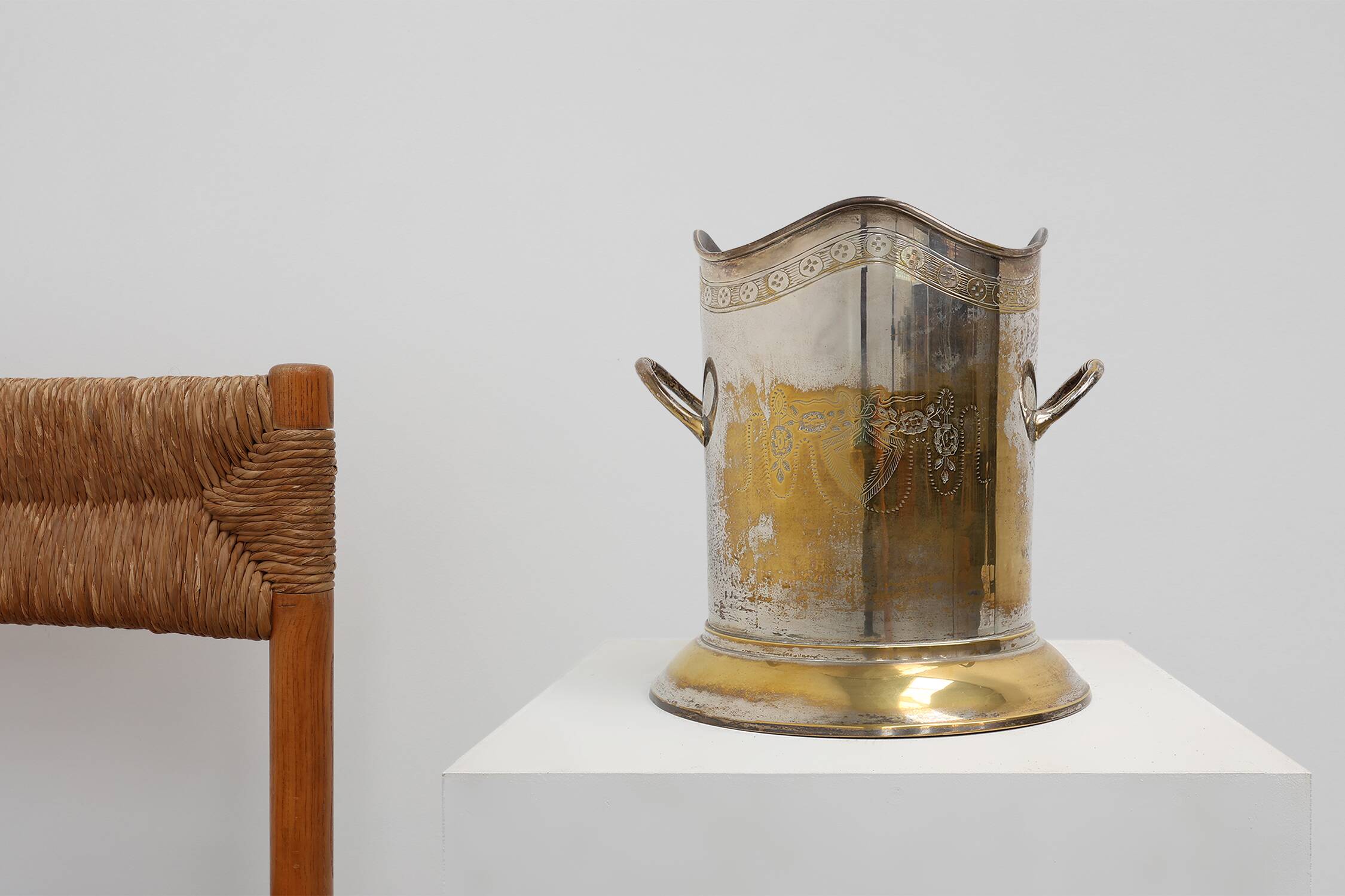 Antique Silver-Plated Copper Champagne Bucket, France, circa 1900