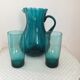 Orangeade  serving pitcher and 6 glasses 60