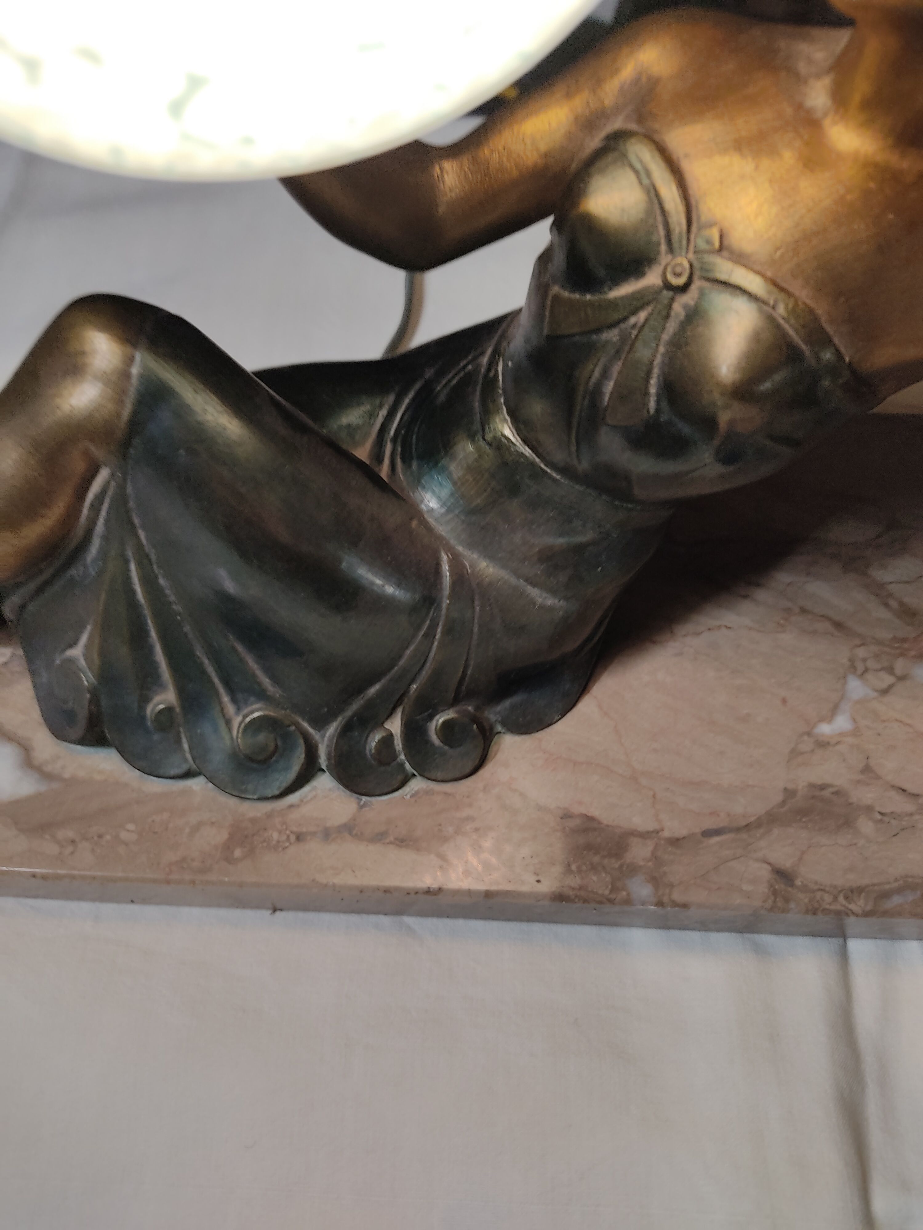 Women's lamp bronze and marble