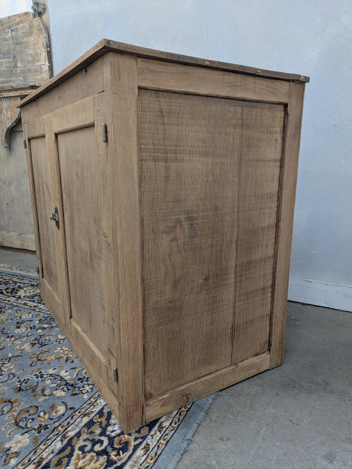 Small raw wood sideboard