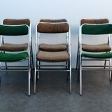 6 Erce Vintage folding chrome chairs 1970-80