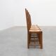 Set of 6 rustic oak ladder-back chairs with rush seats, France, 20th centur