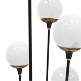 Mid Modern Stilnovo Floor Lamp, Black Iron & Marble, Italian Design, 1950s