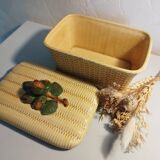 Biscuit tin in barbotine