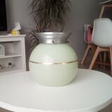 Globe ceiling 50s art deco style in blue opaline