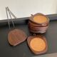 8 dessous De verre vintage en bois années 70 avec son support