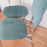Paire de chaises 60' en velours vert canard