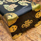Vintage jewelry box China lacquered wood brass mother-of-pearl
