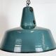 Large Industrial Petrol Enamel Factory Pendant Lamp, 1960s