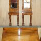 Pair of restored antique consoles from around 1815 in walnut, Regency style with mirror.
