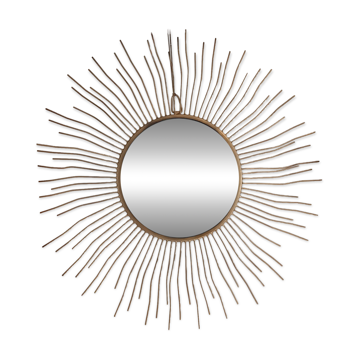 Vintage gold metal sun mirror – 70 cm