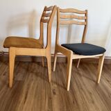 Set of 4 ribbed fabric chairs