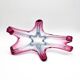 Large organic Murano sommerso bowl - Aquamarine blue and pink