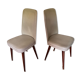 Pair of vintage mahogany and skai chairs