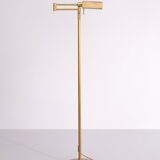 Lampadaire halogène en laiton à bras oscillant années 1980 Allemagne