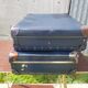 Pair Old Carton Blue Fibre - Reinforcements - Vintage Metal Anse
