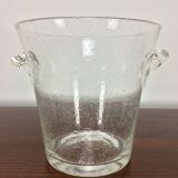 Biot champagne bucket bubbled glass, signed