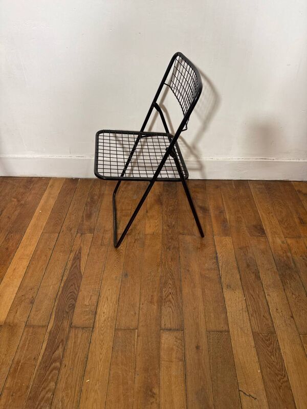 Chaise pliante metal noire