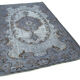 Tapis bleu anatolien sculpté à la main des années 1980 161 cm x 267 cm