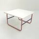 Table basse tubulaire rose et mauve, 1980