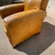 Fauteuil club cuir havane vintage