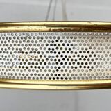 Metal ceiling pendant lamp, made of glass and metal, German mid-century modern style, 1960s.