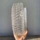 Pair of transparent round glass wall lights