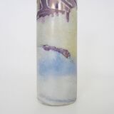 Joseph Bougère Iridescent purple pink ceramic vase signed JB 1989