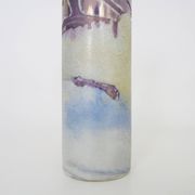 Joseph Bougère Iridescent purple pink ceramic vase signed JB 1989