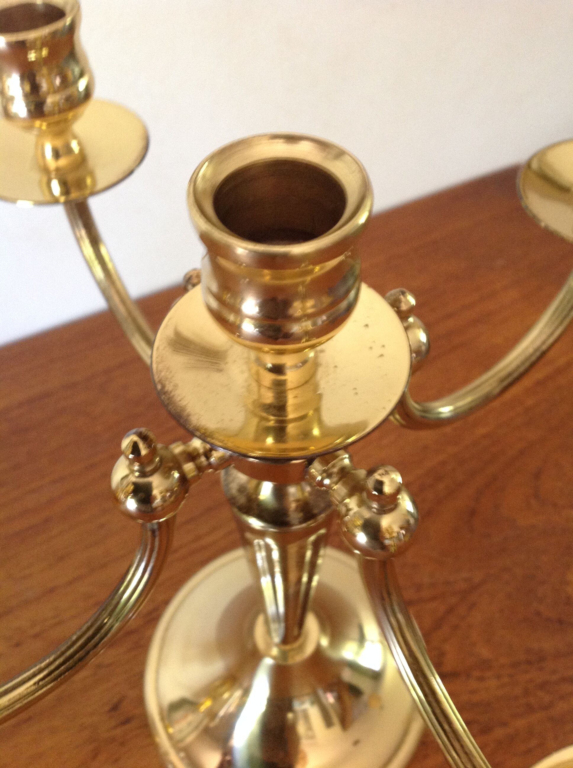 Antique bronze candlestick gilt brass 5 candles