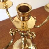 Antique bronze candlestick gilt brass 5 candles