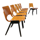 Set of 6 Dining Chairs P7 by Roland Rainer for E & A Pollack, Vienna 1952