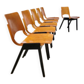 Set of 6 Dining Chairs P7 by Roland Rainer for E & A Pollack, Vienna 1952