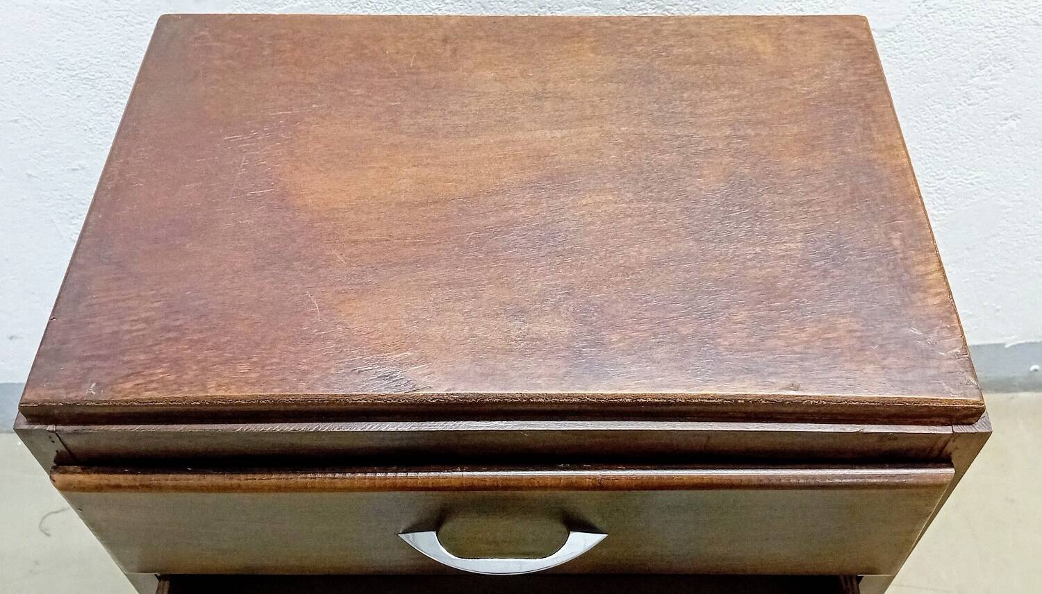 Scandinavian bedside chest of drawers mid-century vintage compass feet