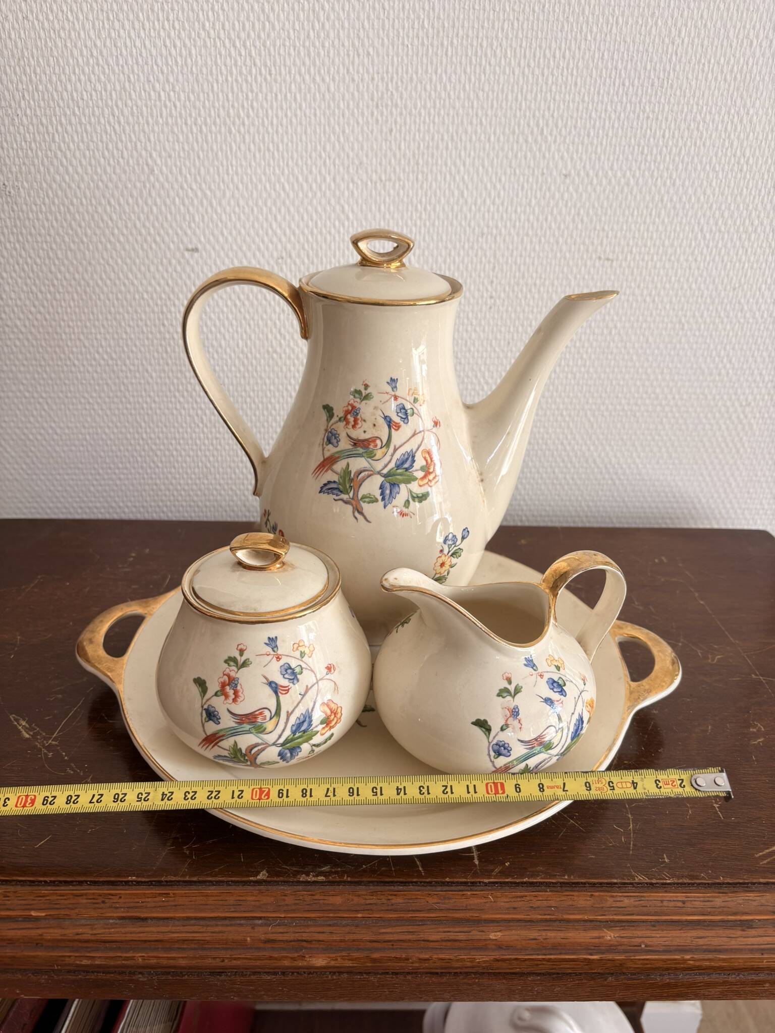 Tea Service Café Courtoisie Keramis Boch Louvière Art Deco Phoenix Bird