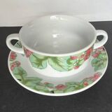3 porcelain bowls + saucers