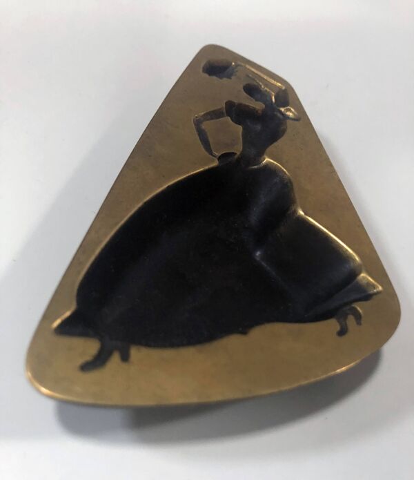 Cendrier vintage • gitanes • cuivre massif • max ponty • 1950-1960