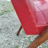 Paire de fauteuils anciens vintage  pieds compas