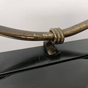 Vittorio Dassi Rosewood Credenza with Black Glass Top, Italian 1940
