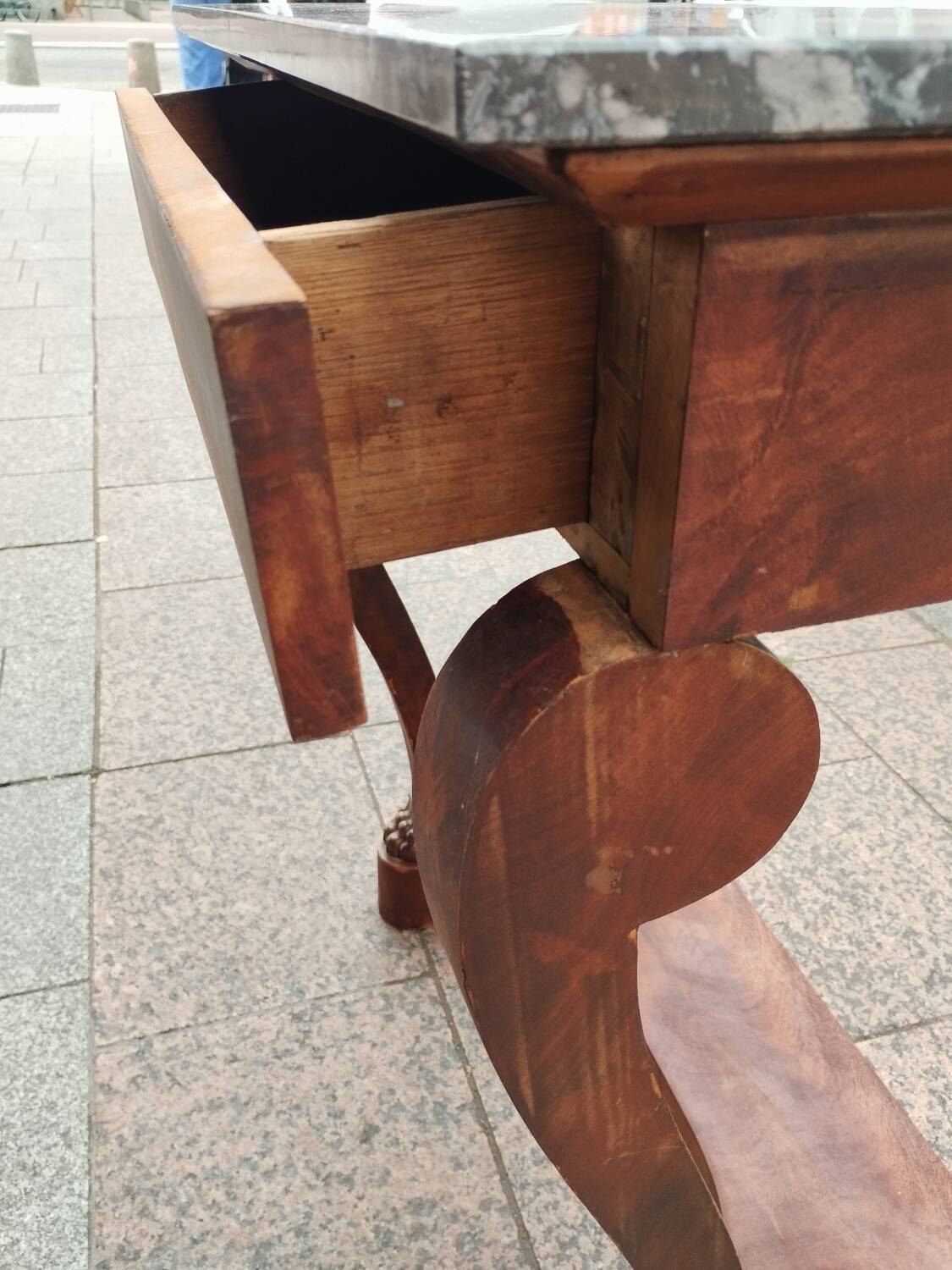 Antique Louis XVI style console with marble top