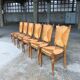 Chaises avec jonc en bois de chêne, France années 1950, Set de 6