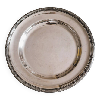 Round silver-plated metal serving dish by Cristofle