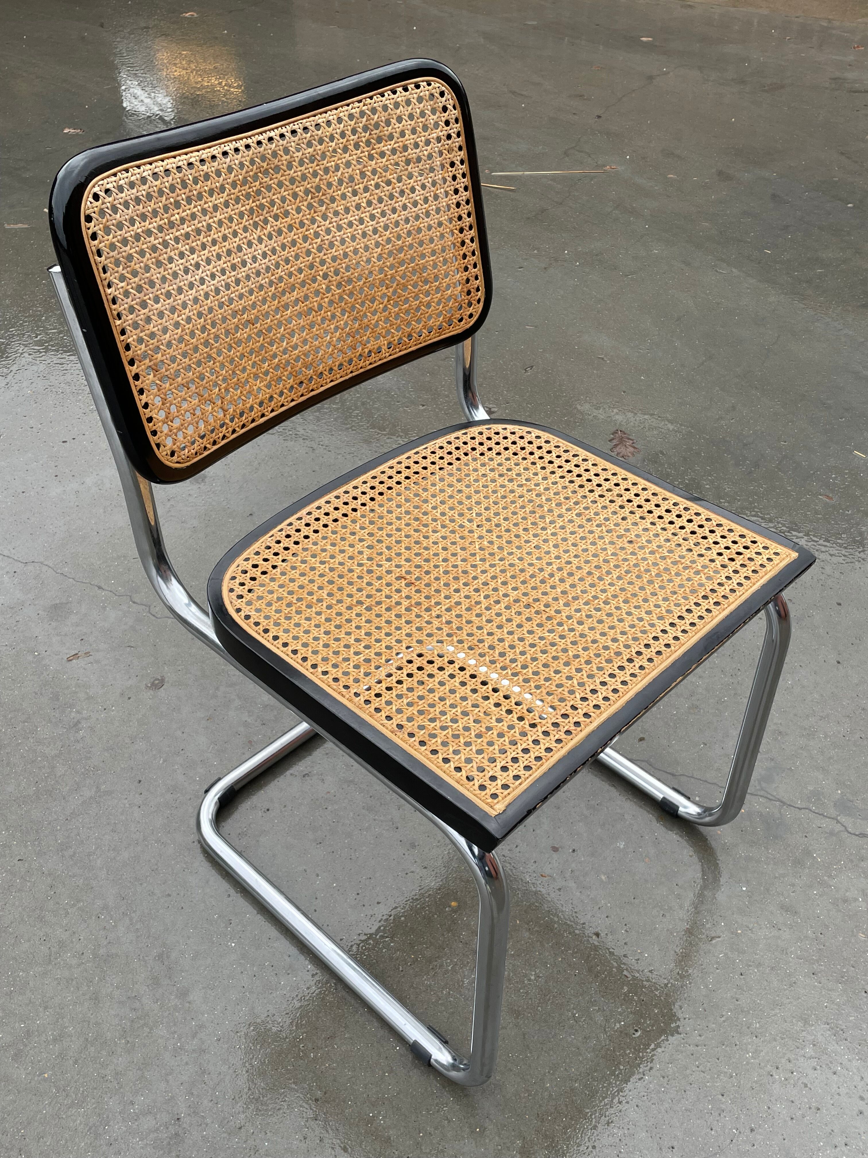 Chair model Cesca B32 in black and chrome