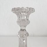 Antique baluster-shaped molded glass candlestick holder