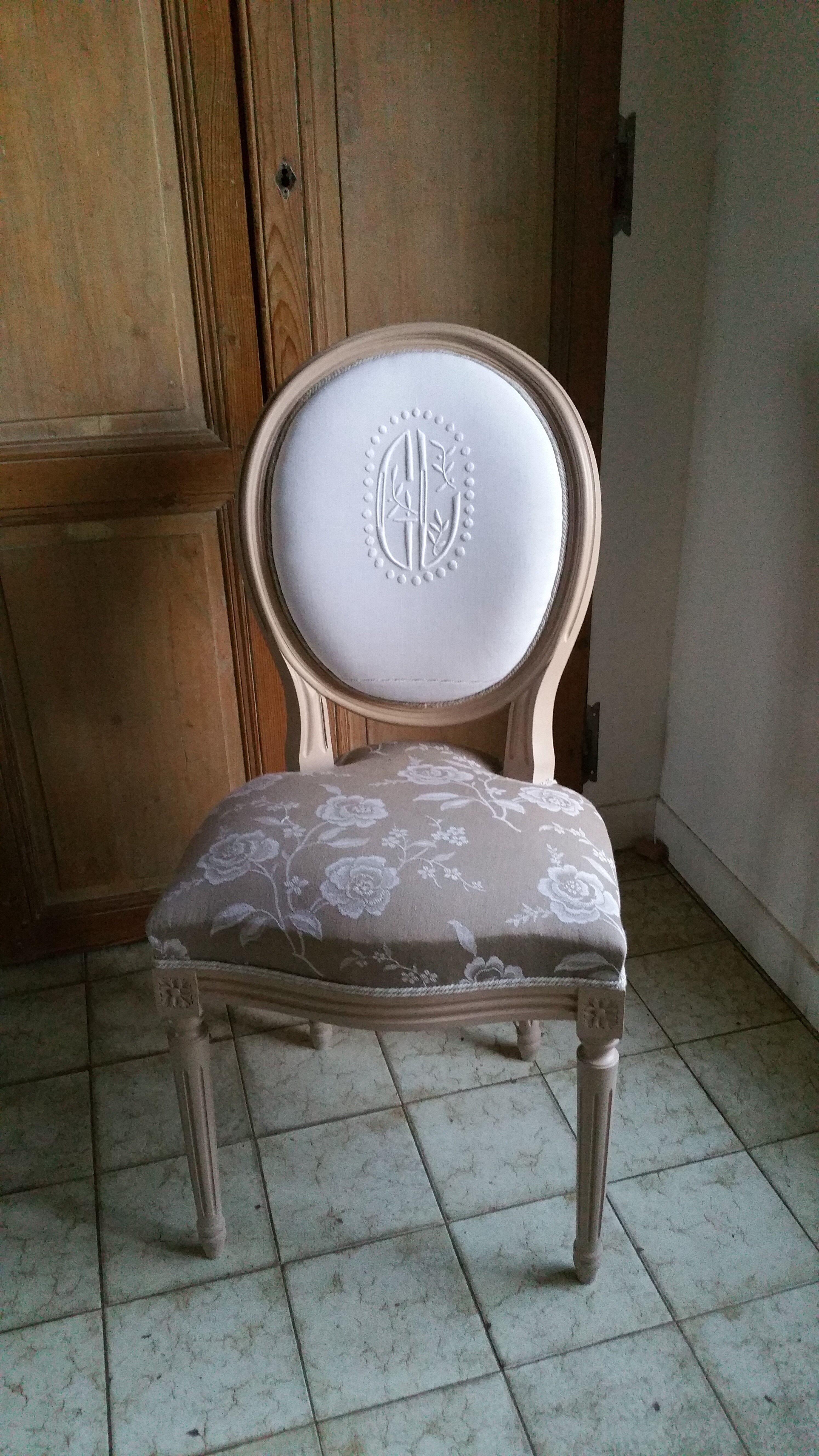 Louis XVI style Chair Locket with Monogram