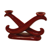 Ceramic candle holder Saint Clément red burgundy